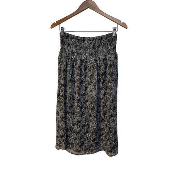 Banana Republic Black Grey White Wide Elastic Band Lined Flowy Skirt XS - Picture 1 of 8